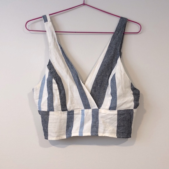 BNWT Revamped linen-blend crop top bralette - Picture 1 of 6